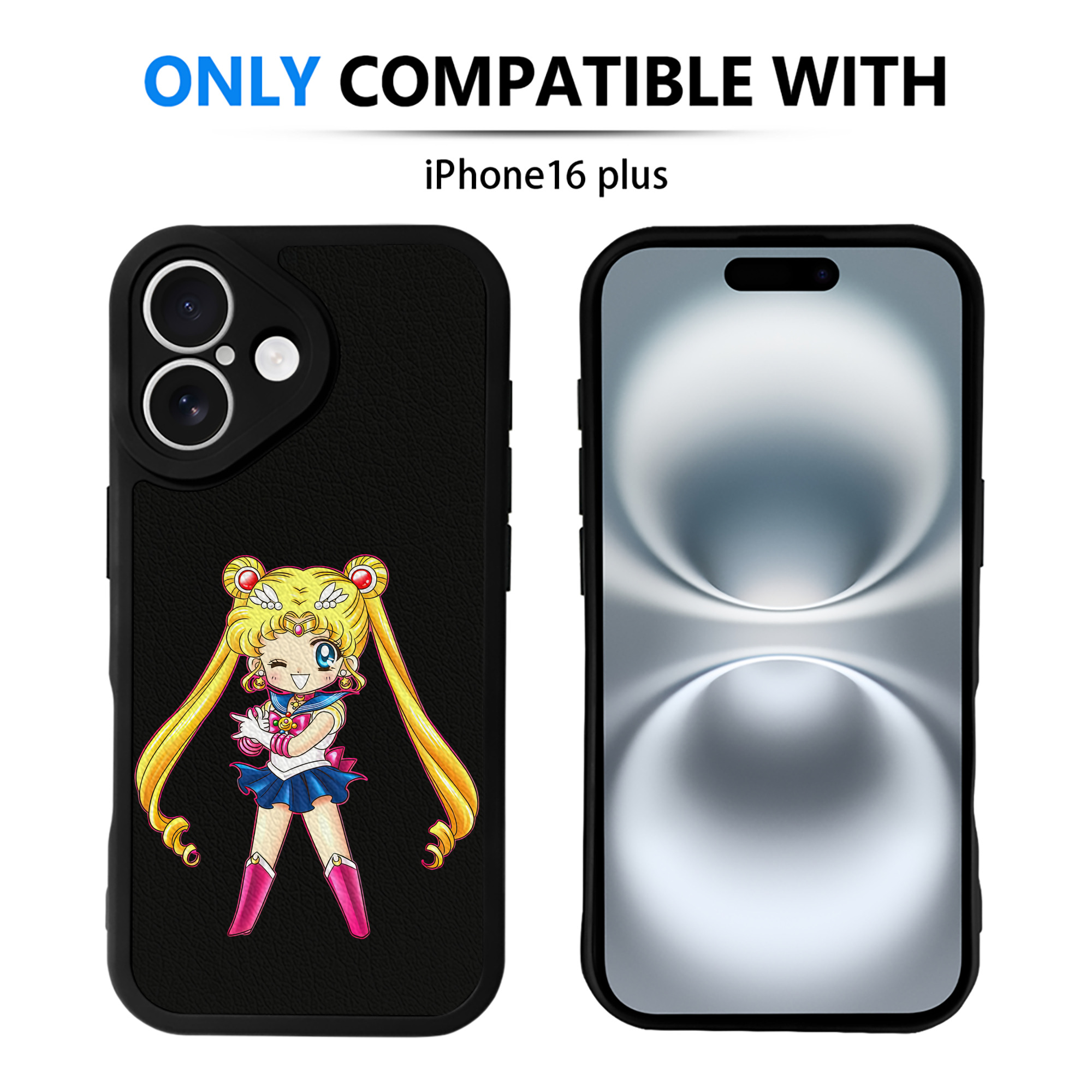（画像用） 美少女戦士セーラームーン 月野 うさぎ つきの うさぎ Sailor Moon Tsukino Usagi 【iPhone 16シリーズ対応】シリコンスマホケース（レザー調） 材質：シリコン
